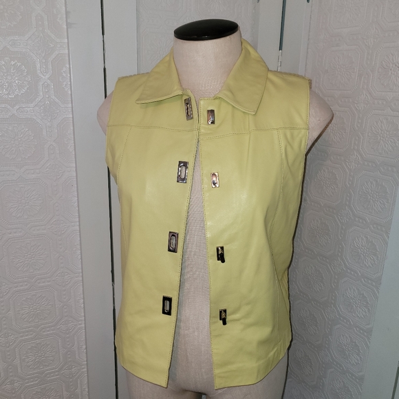 Lisa International Yellow Lambskin Vest - Size Med - Picture 2 of 5